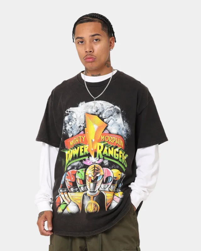 American Thrift X Power Rangers Mighty Morphin Vintage T-Shirt Black Wash sold by Culture Kings