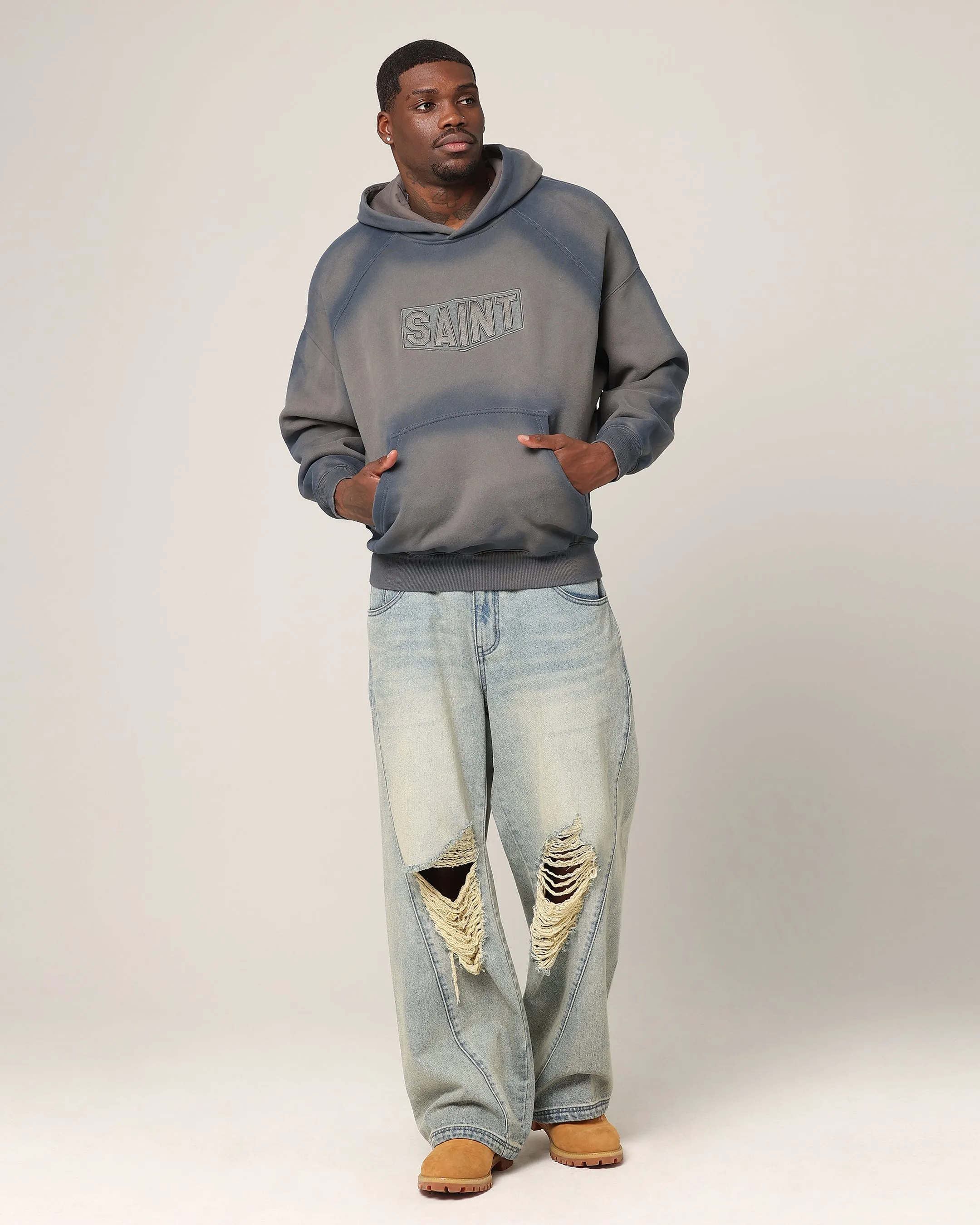 Saint Morta Faded Motor Hoodie Charcoal sold by Culture Kings product image thumbnail 2