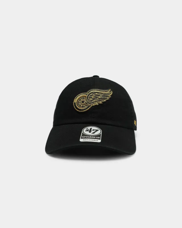 47 Brand Detroit Red Wings Clean Up Strapback Black/Gold sold by Culture Kings