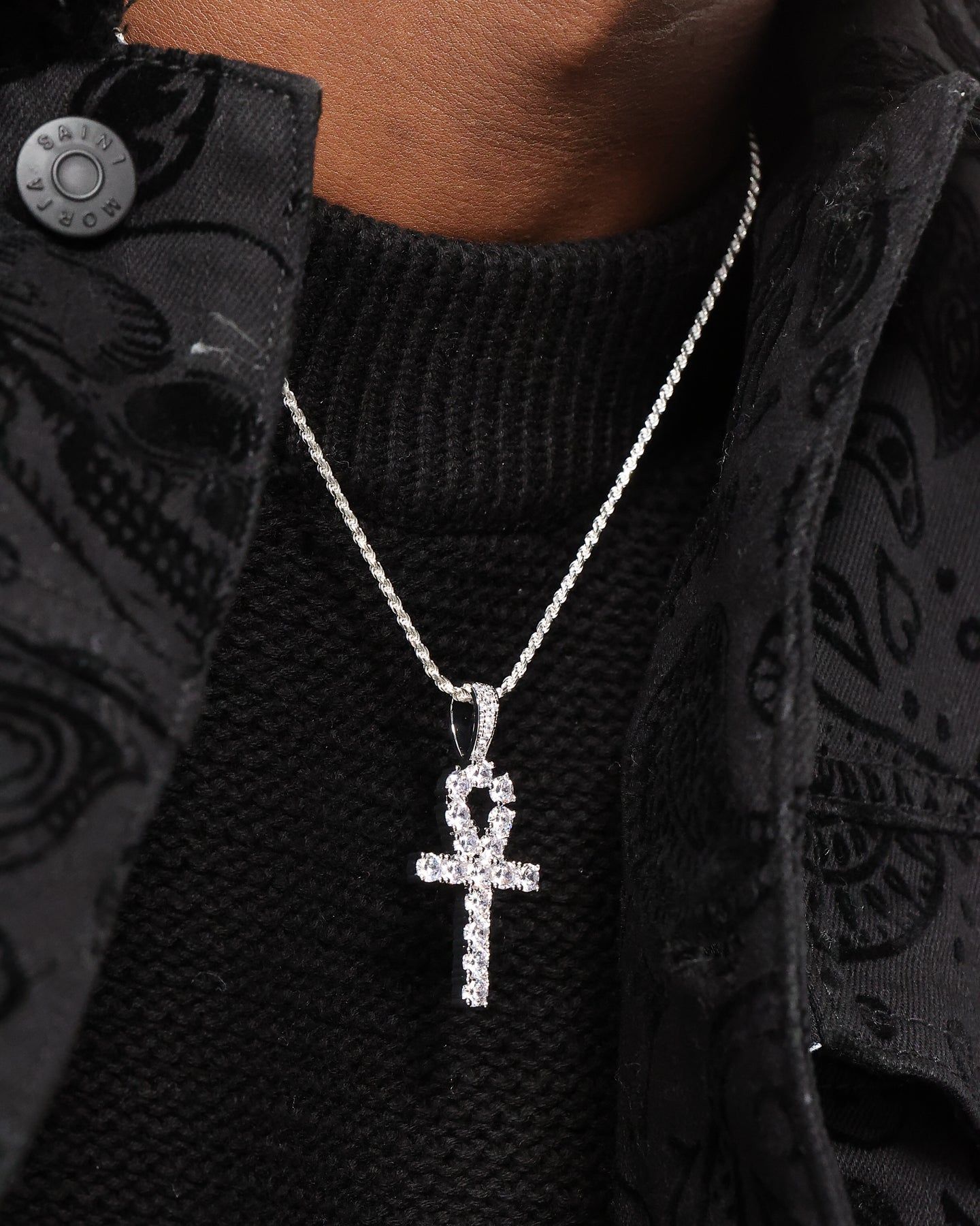 Saint Morta Ankh Cross Pendant White Gold sold by Culture Kings