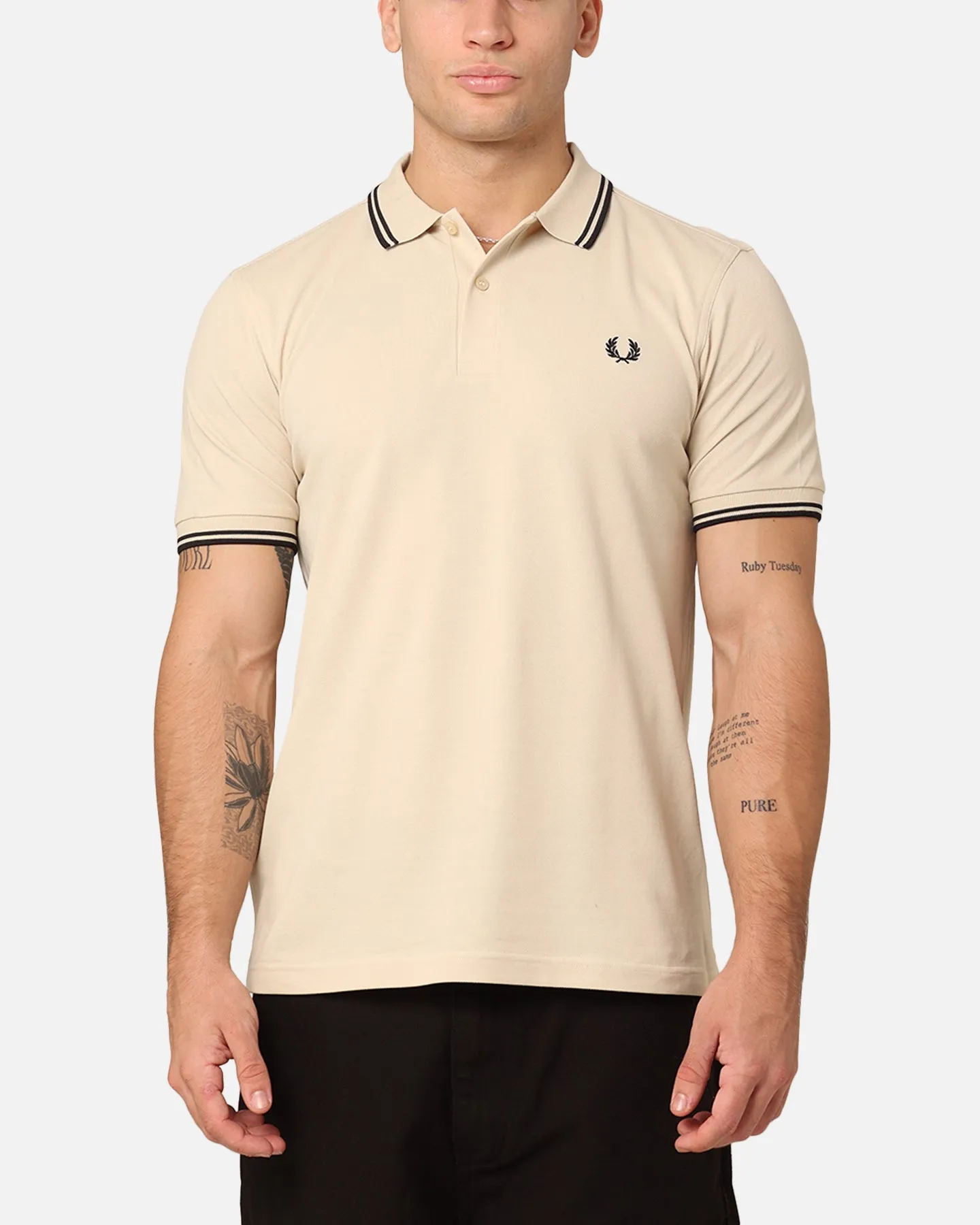 Fred Perry Back Graphic Polo Shirt Oatmeal sold by Culture Kings