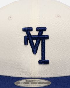 New Era Los Angeles Dodgers 'Upside Down LA Logo' 9FIFTY Snapback Chrome/Dark Royal sold by Culture Kings