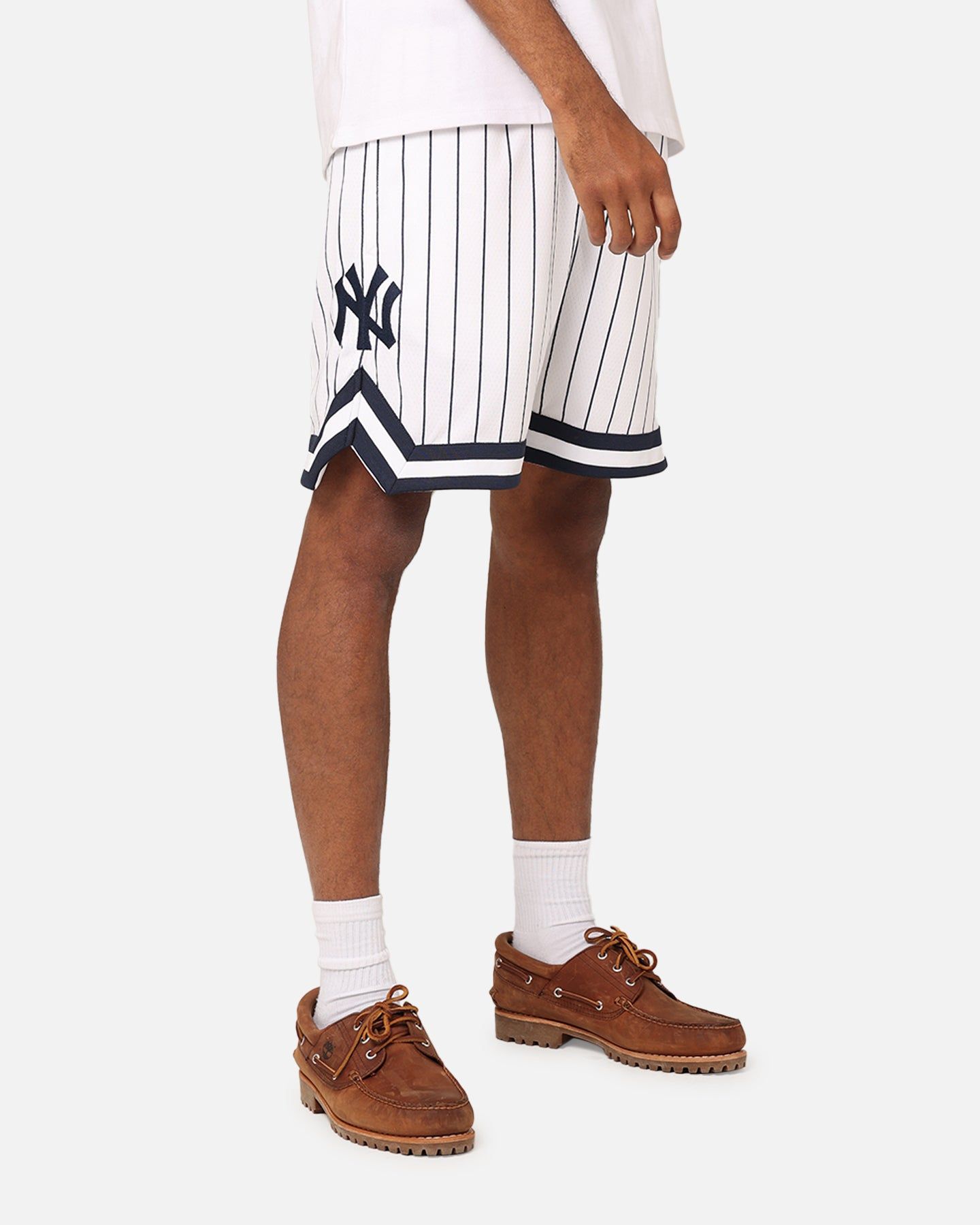 New Era New York Yankees Mesh Shorts White Pinstripe sold by Culture Kings