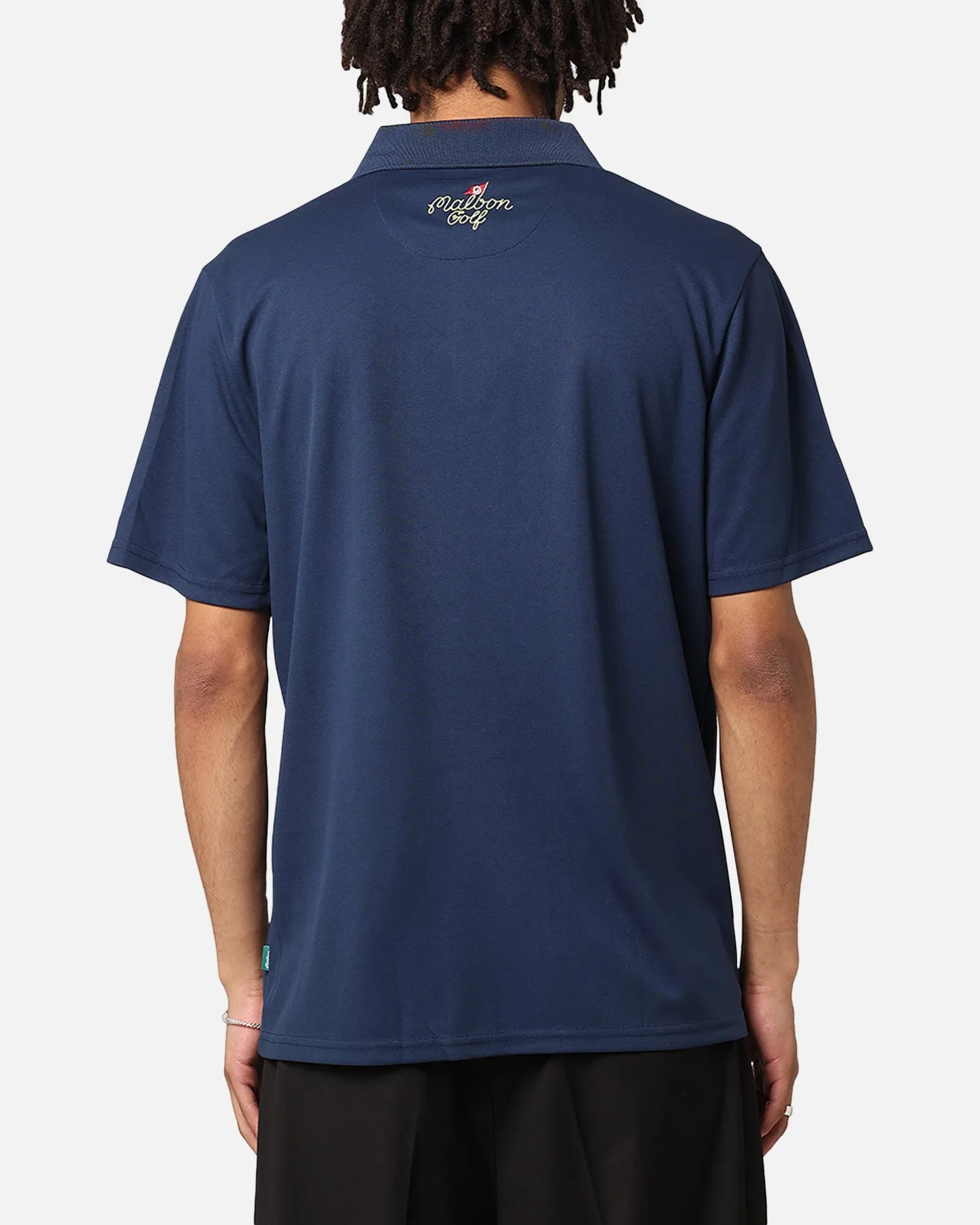 Malbon Pimento Performance Pique Polo Shirt Navy | Parallel