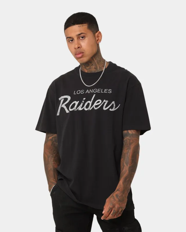 Mitchell & Ness Los Angeles Raiders Script T-Shirt Faded Black sold by Culture Kings