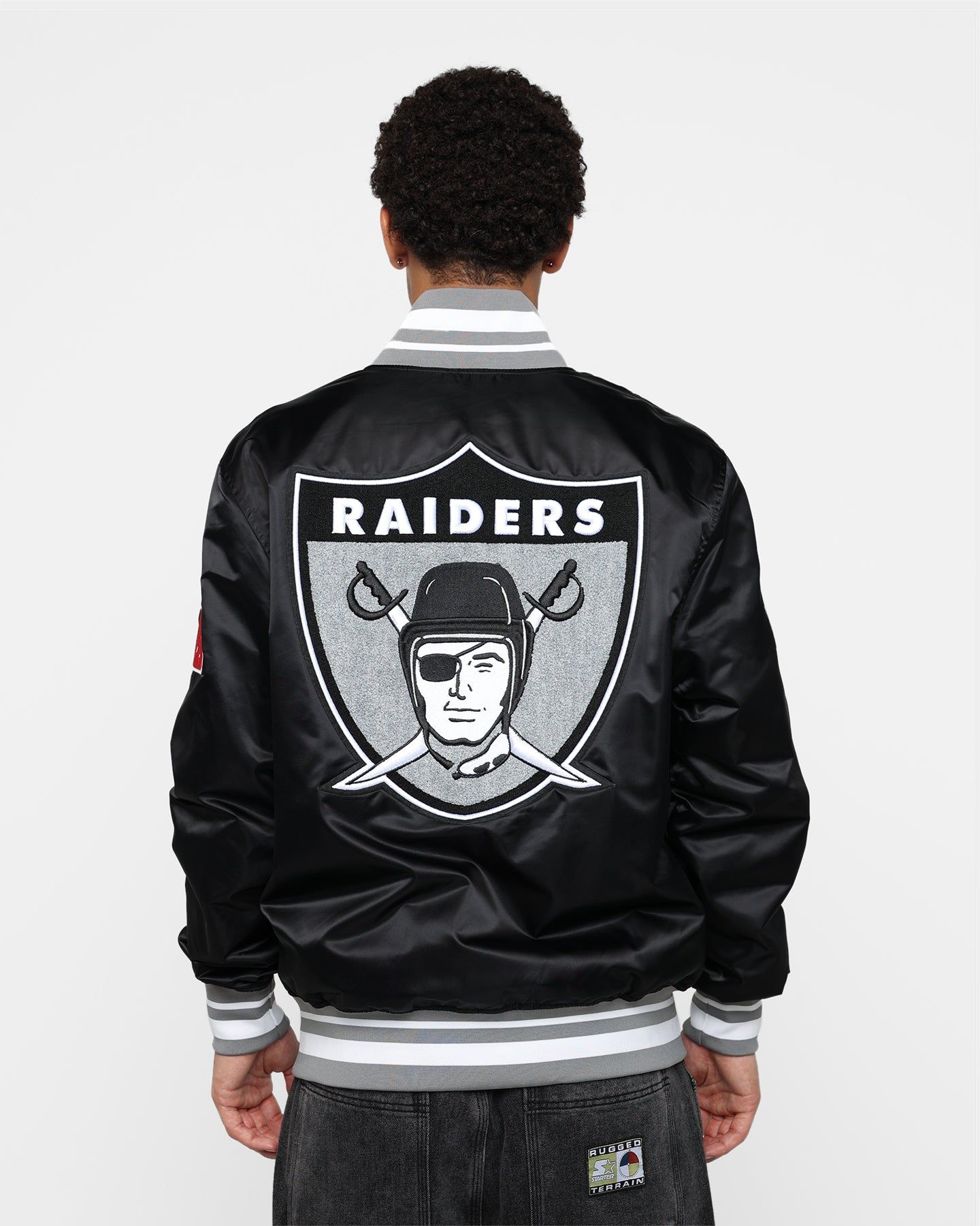 Pro Standard Las Vegas Raiders Satin Varsity Jacket Black/Grey sold by Culture Kings product image thumbnail 5