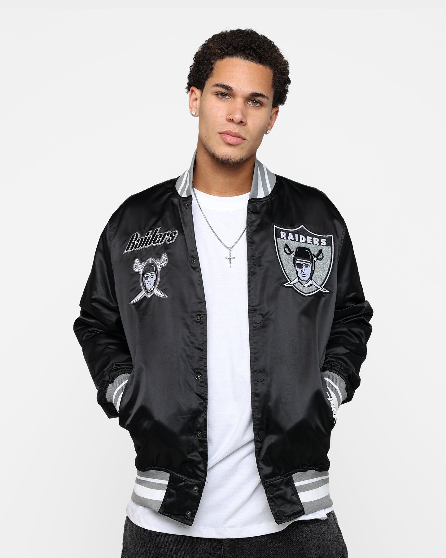 Pro Standard Las Vegas Raiders Satin Varsity Jacket Black/Grey sold by Culture Kings product image thumbnail 2