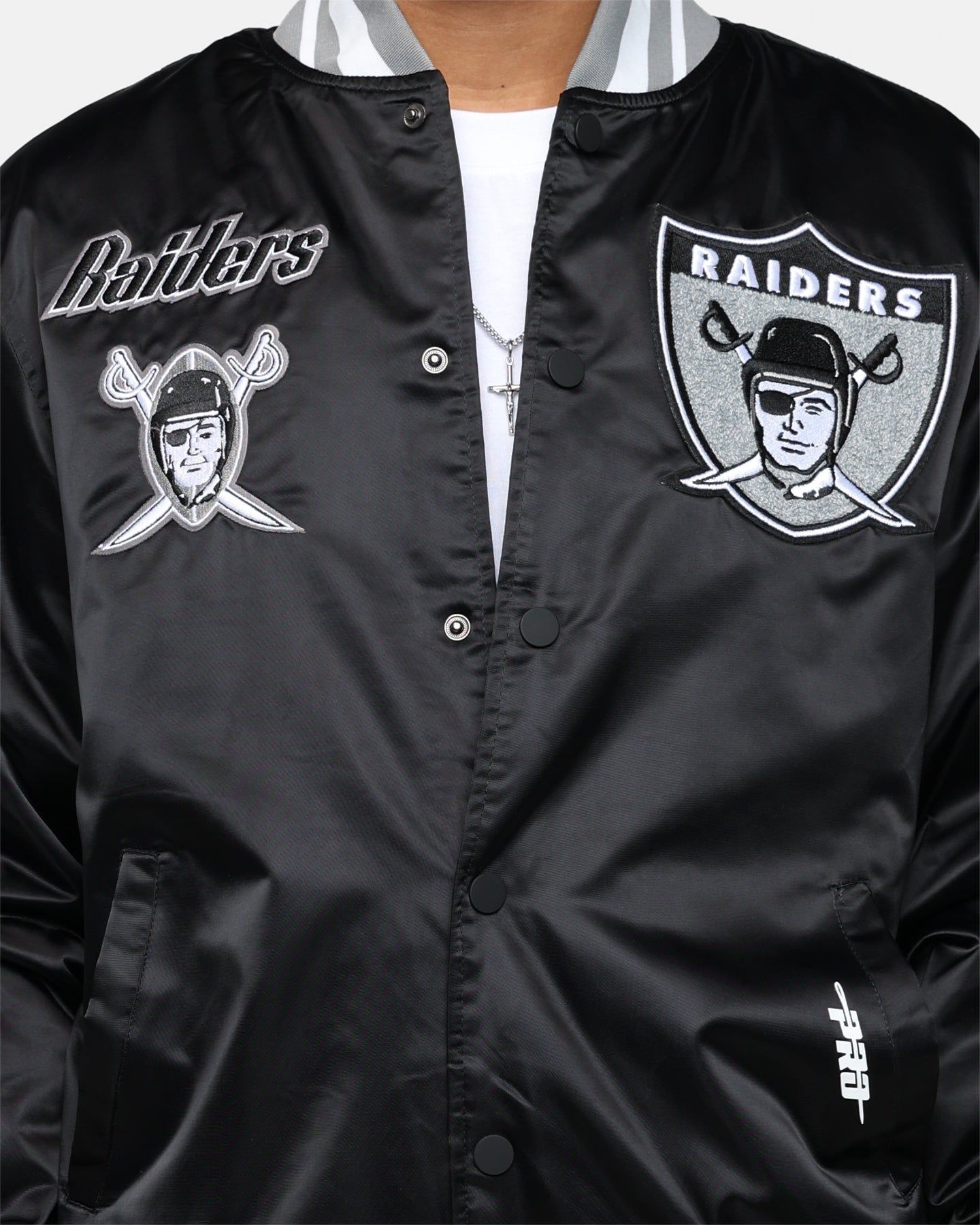 Pro Standard Las Vegas Raiders Satin Varsity Jacket Black/Grey sold by Culture Kings product image thumbnail 4