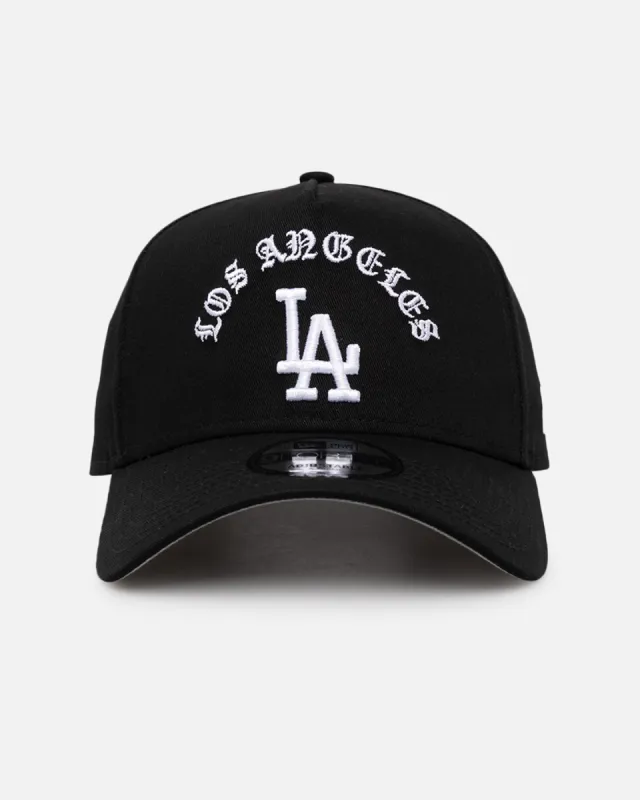New Era Los Angeles Dodgers 'Gothic Arch' 9FORTY A-Frame Snapback Black/White sold by Culture Kings