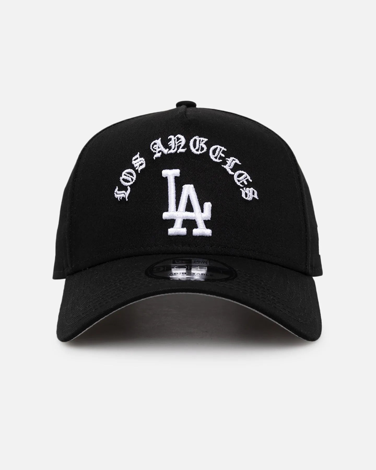 New Era Los Angeles Dodgers 'Gothic Arch' 9FORTY A-Frame Snapback Black/White sold by Culture Kings