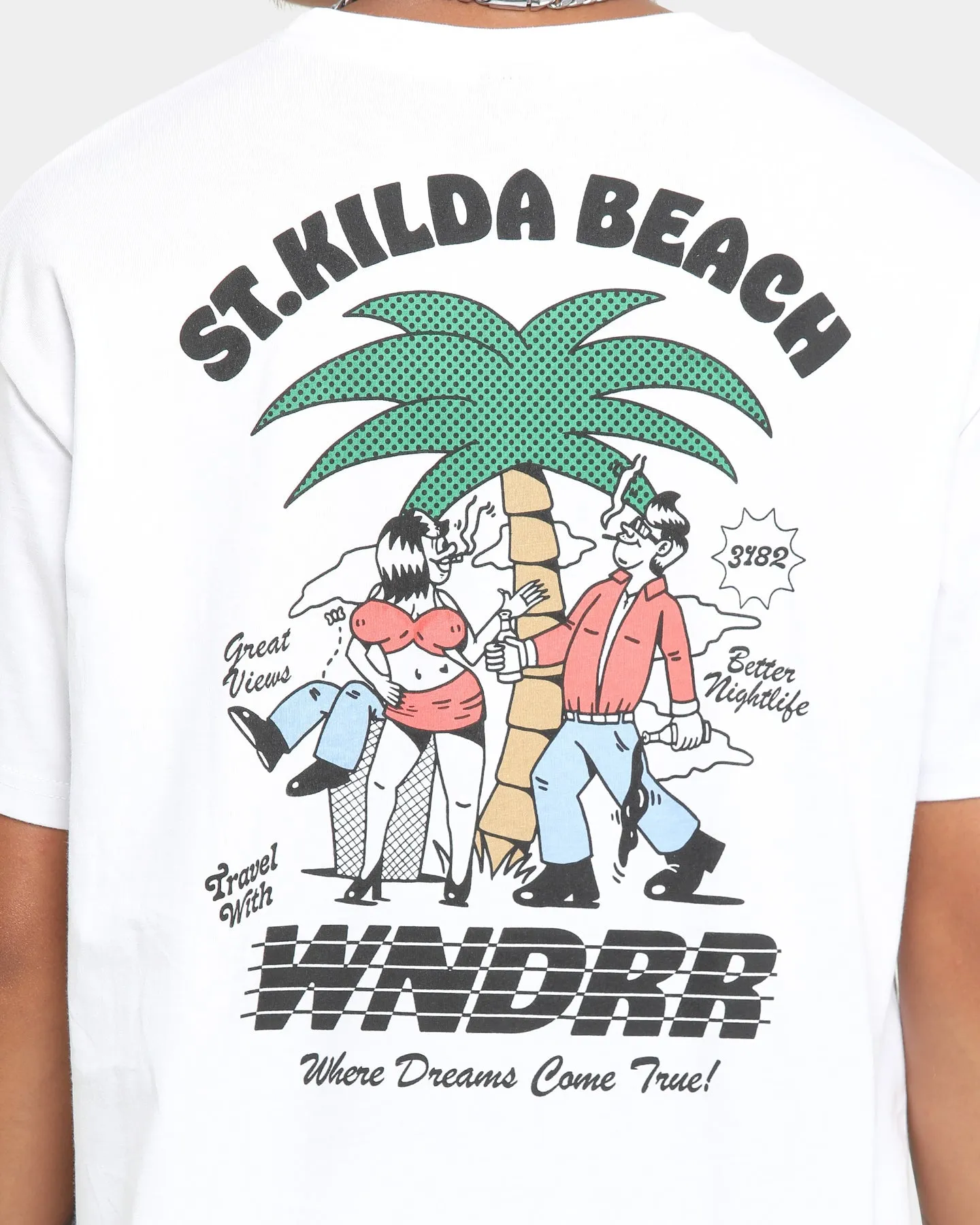 WNDRR St. Kilda Beach Custom Fit T-Shirt White sold by Culture Kings product image thumbnail 4