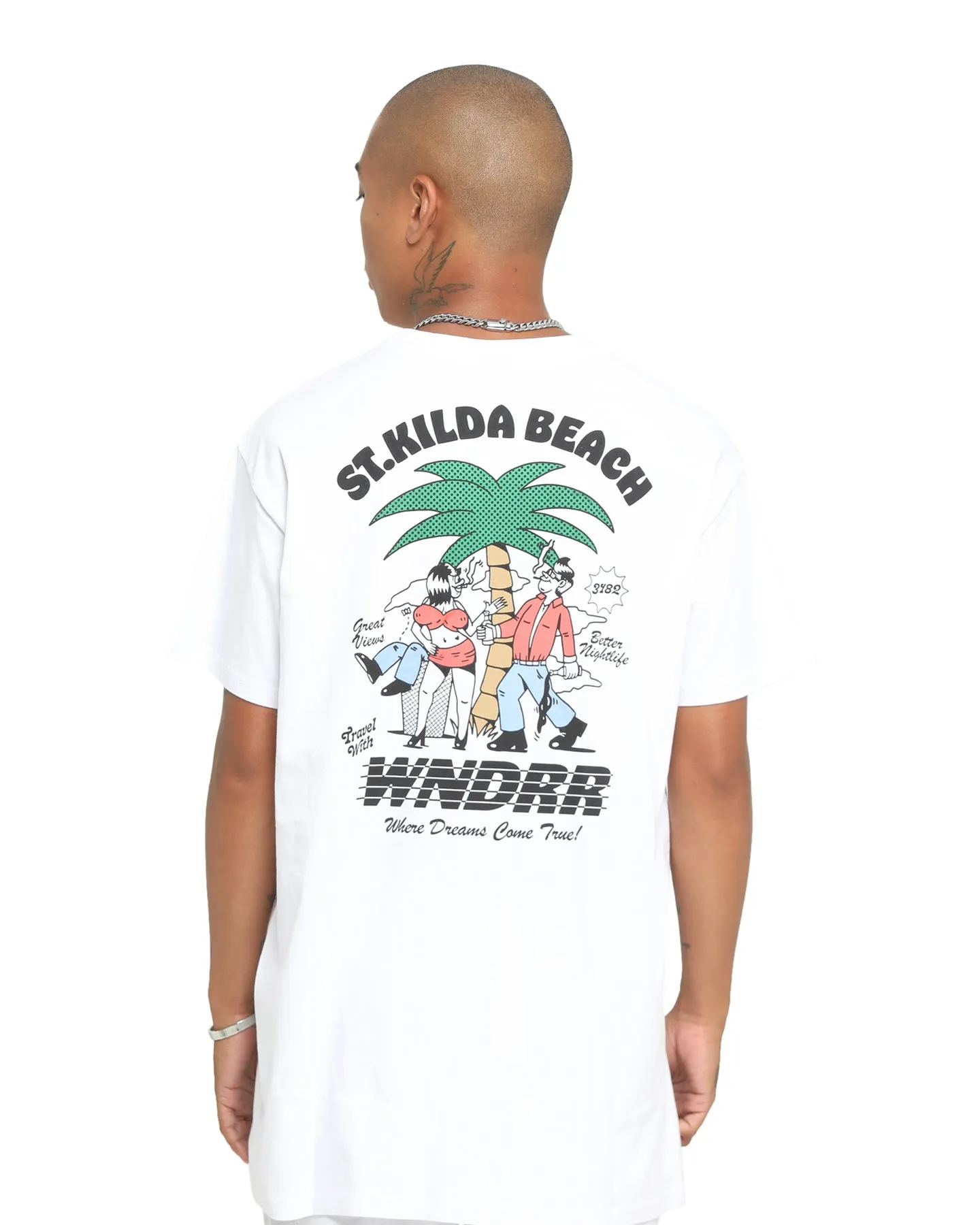 WNDRR St. Kilda Beach Custom Fit T-Shirt White sold by Culture Kings