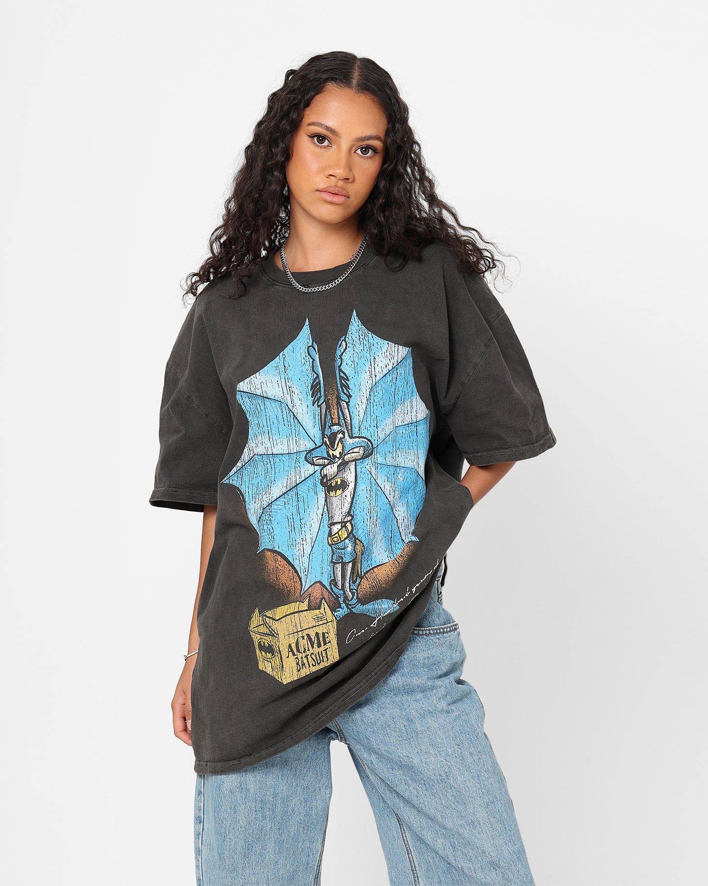 American Thrift X Warner Bros. Coyoteman Heavyweight Vintage T-Shirt Black Wash sold by Culture Kings