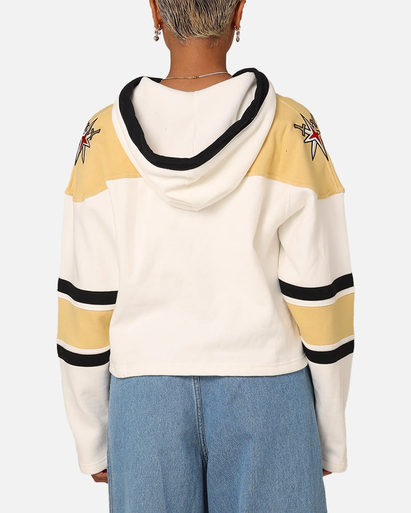 47 Brand Women's Vegas Golden Knights Cropped Lacer Hoodie White Wash sold by Culture Kings product image thumbnail 3