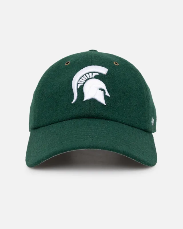 47 Brand Michigan State Spartans Wooly Clean Up Strapback Dark Green sold by Culture Kings