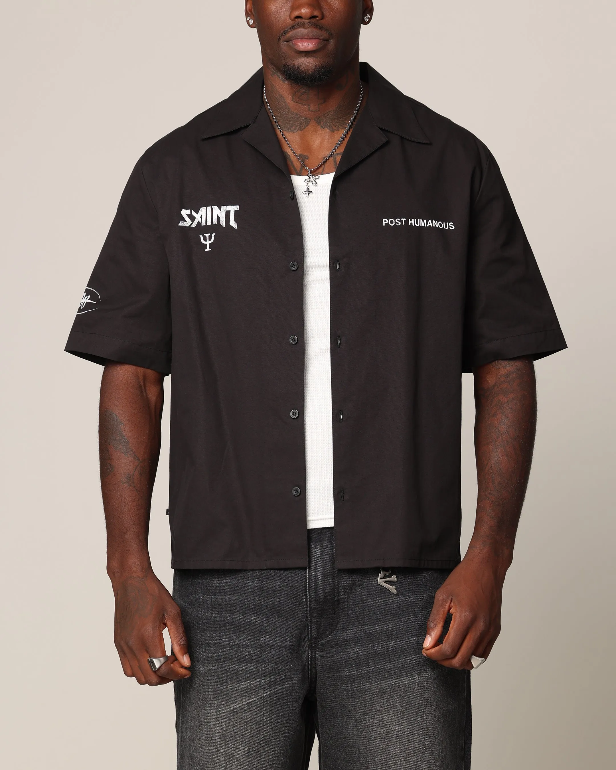 Saint Morta Post Humanous Short Sleeve T-Shirt Black/White sold by Culture Kings product image thumbnail 2