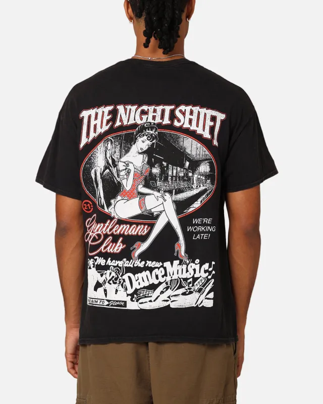 The Night Shift The Gentleman's Club T-Shirt Black Wash sold by Culture Kings