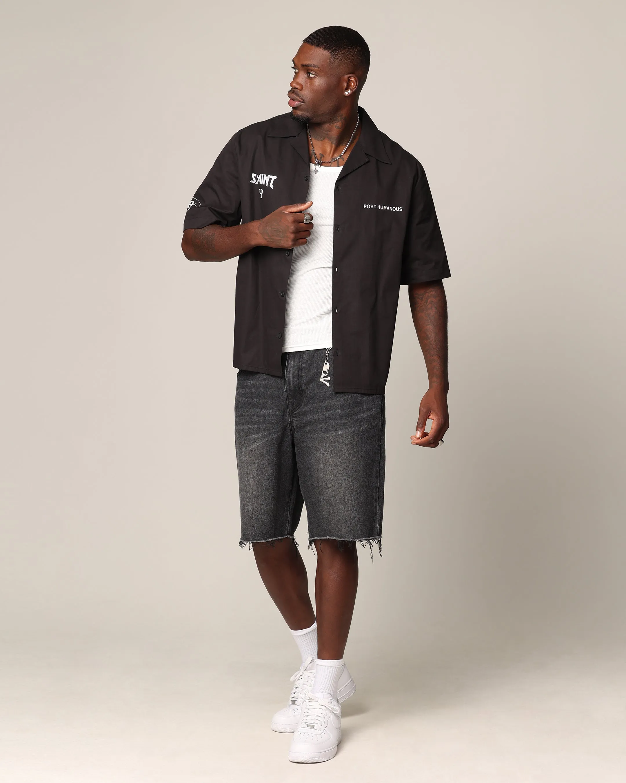 Saint Morta Post Humanous Short Sleeve T-Shirt Black/White sold by Culture Kings product image thumbnail 4