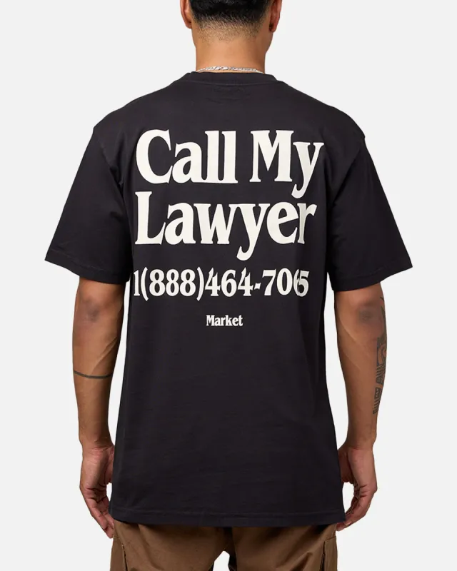 Market Call My Lawyer T-Shirt Washed Black made by Market