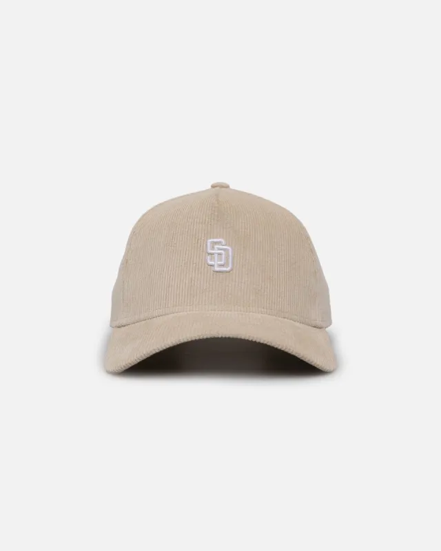 New Era San Diego Padres 'Micro Cord Cream' 9FORTY A-Frame Snapback Cream/White sold by Culture Kings