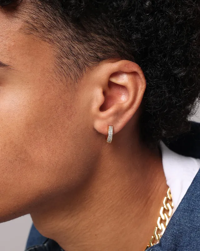 NXS Chilli Hoop Earring Iced Gold made by Culture Kings