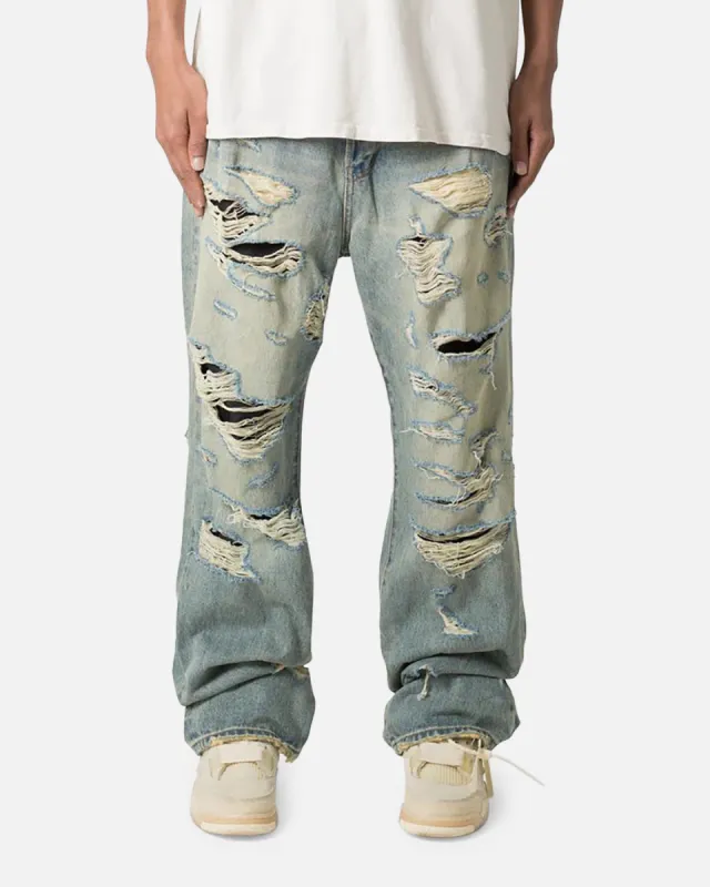 MNML Ultra Baggy Distressed Denim Jeans Vintage Blue sold by Culture Kings