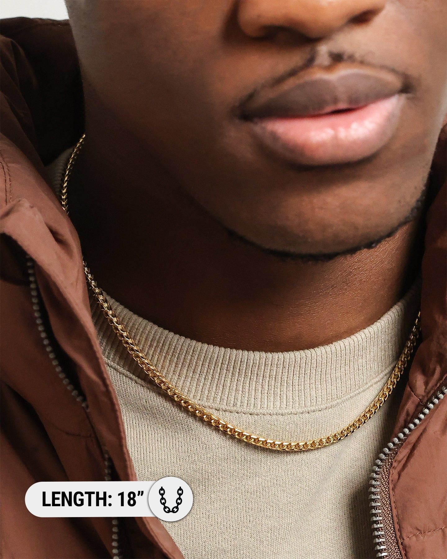 House Of Auric Franco 2.8mm 18" Chain 18k Gold Vermeil sold by Culture Kings product image thumbnail 4