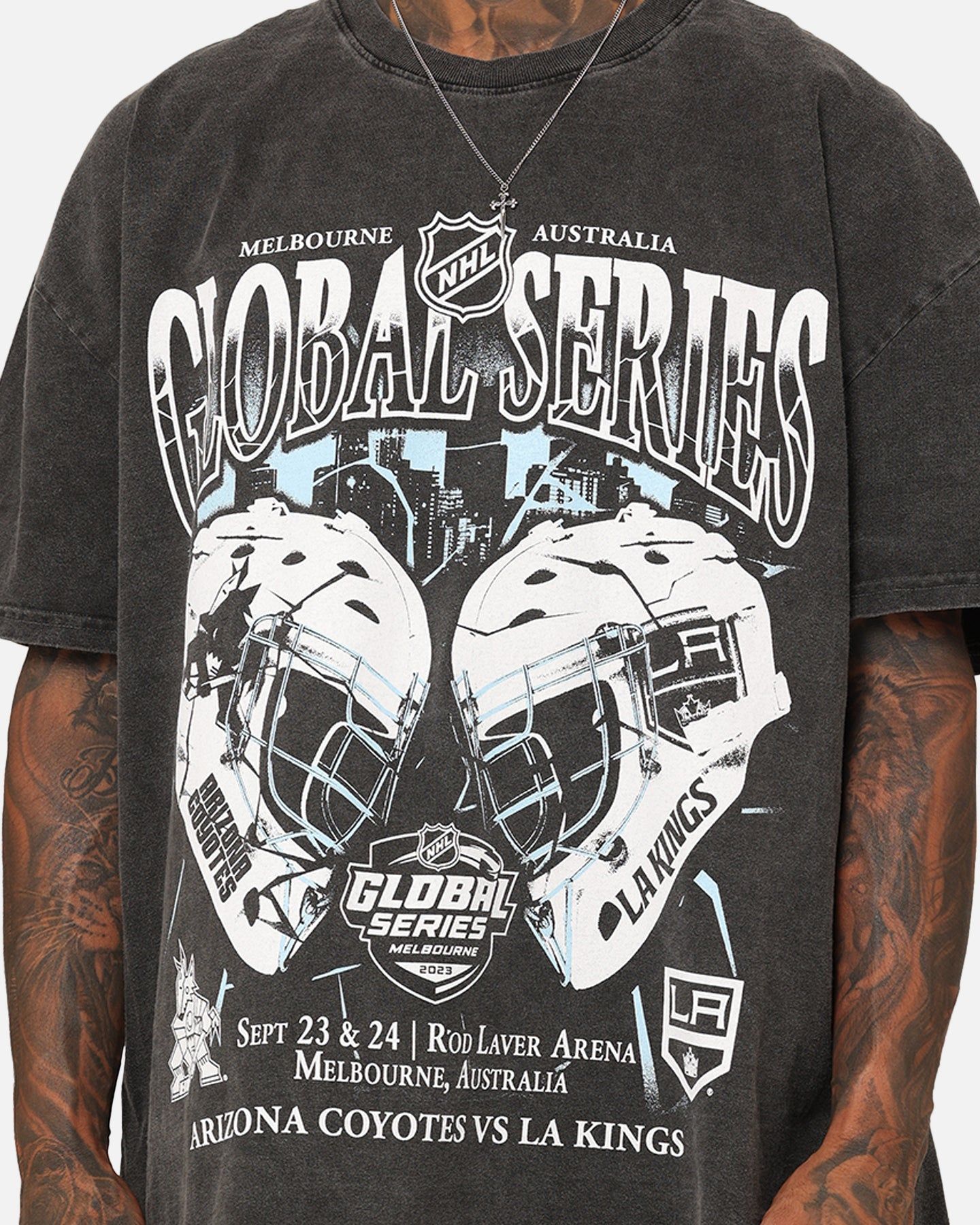 Culture Kings X NHL Face Off Graphic Vintage Heavyweight T-Shirt Black Wash sold by Culture Kings product image thumbnail 4