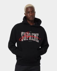 Supreme Embroidered Chenille Hoodie Black sold by Culture Kings