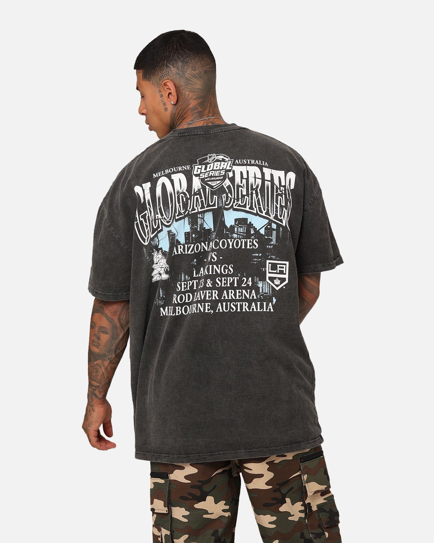 Culture Kings X NHL Face Off Graphic Vintage Heavyweight T-Shirt Black Wash sold by Culture Kings product image thumbnail 2