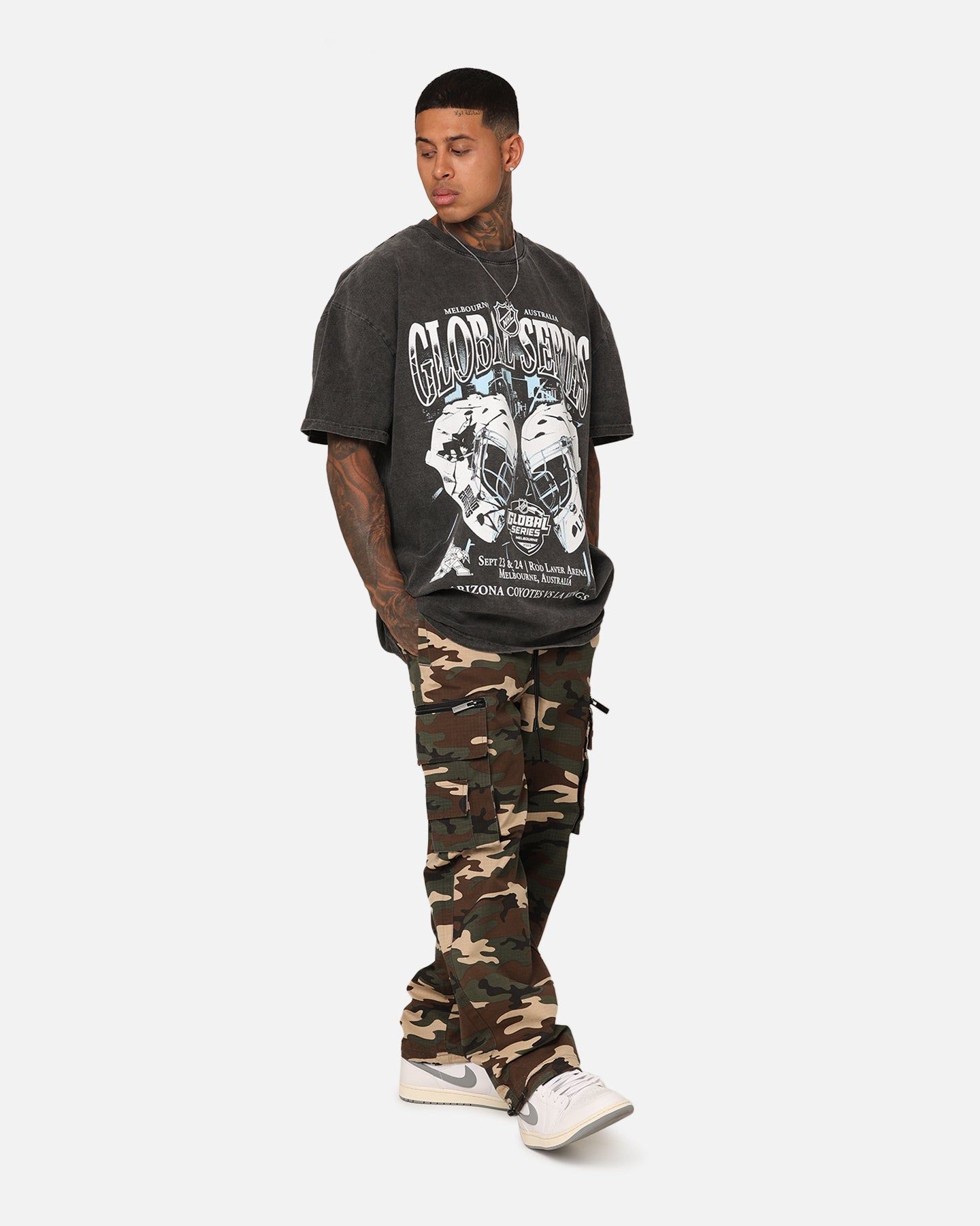 Culture Kings X NHL Face Off Graphic Vintage Heavyweight T-Shirt Black Wash sold by Culture Kings product image thumbnail 3