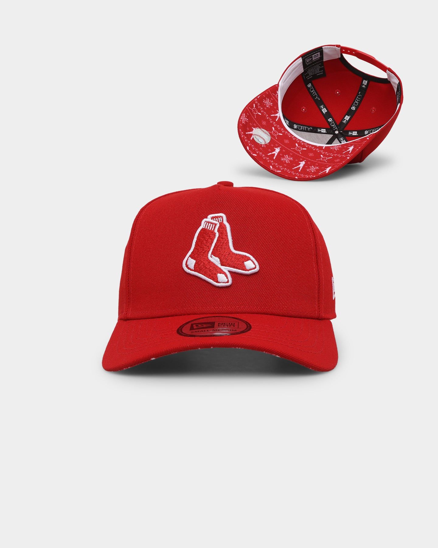 New Era Boston Red Sox 'Fairisle' 9FORTY K-Frame Snapback Red/White sold by Culture Kings