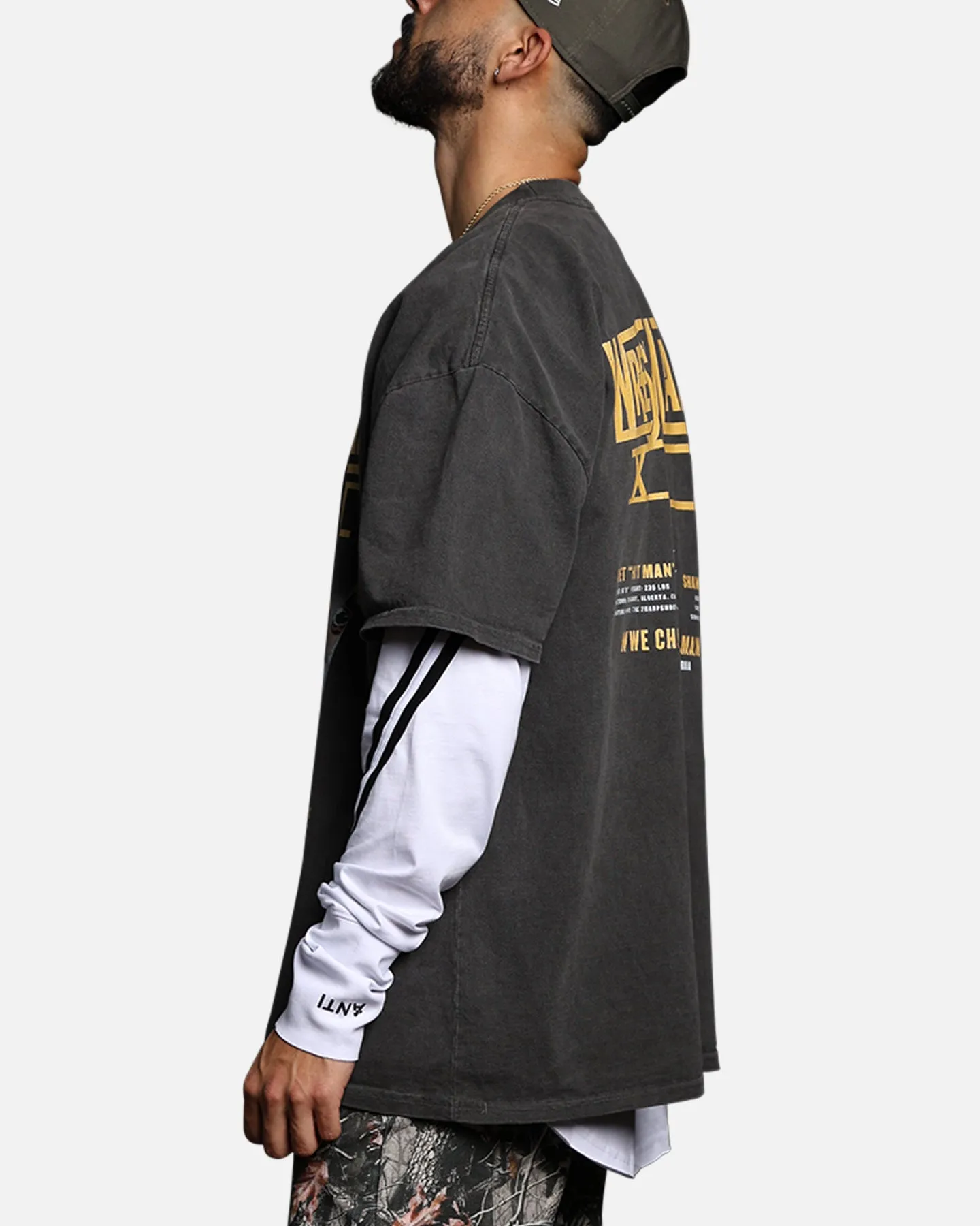 Culture Kings X WWE Bret "The Hit Man" Hart vs. Shawn Michaels Wrestlemania XII Vintage T-Shirt Black Wash sold by Culture Kings product image thumbnail 5