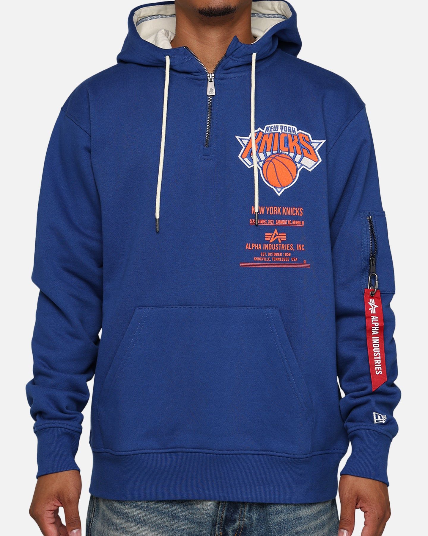New Era X Alpha Industries New York Knicks Zipper Hoodie Blue sold by Culture Kings product image thumbnail 4