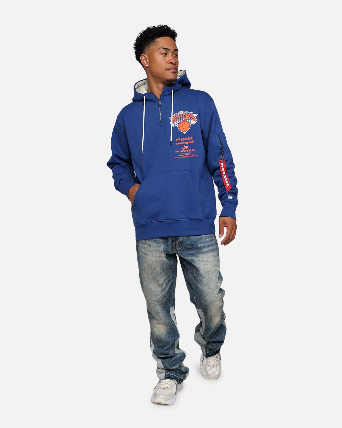 New Era X Alpha Industries New York Knicks Zipper Hoodie Blue sold by Culture Kings product image thumbnail 3