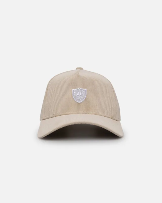 New Era Las Vegas Raiders 'Micro Cord Cream' 9FORTY A-Frame Snapback Cream/White sold by Culture Kings