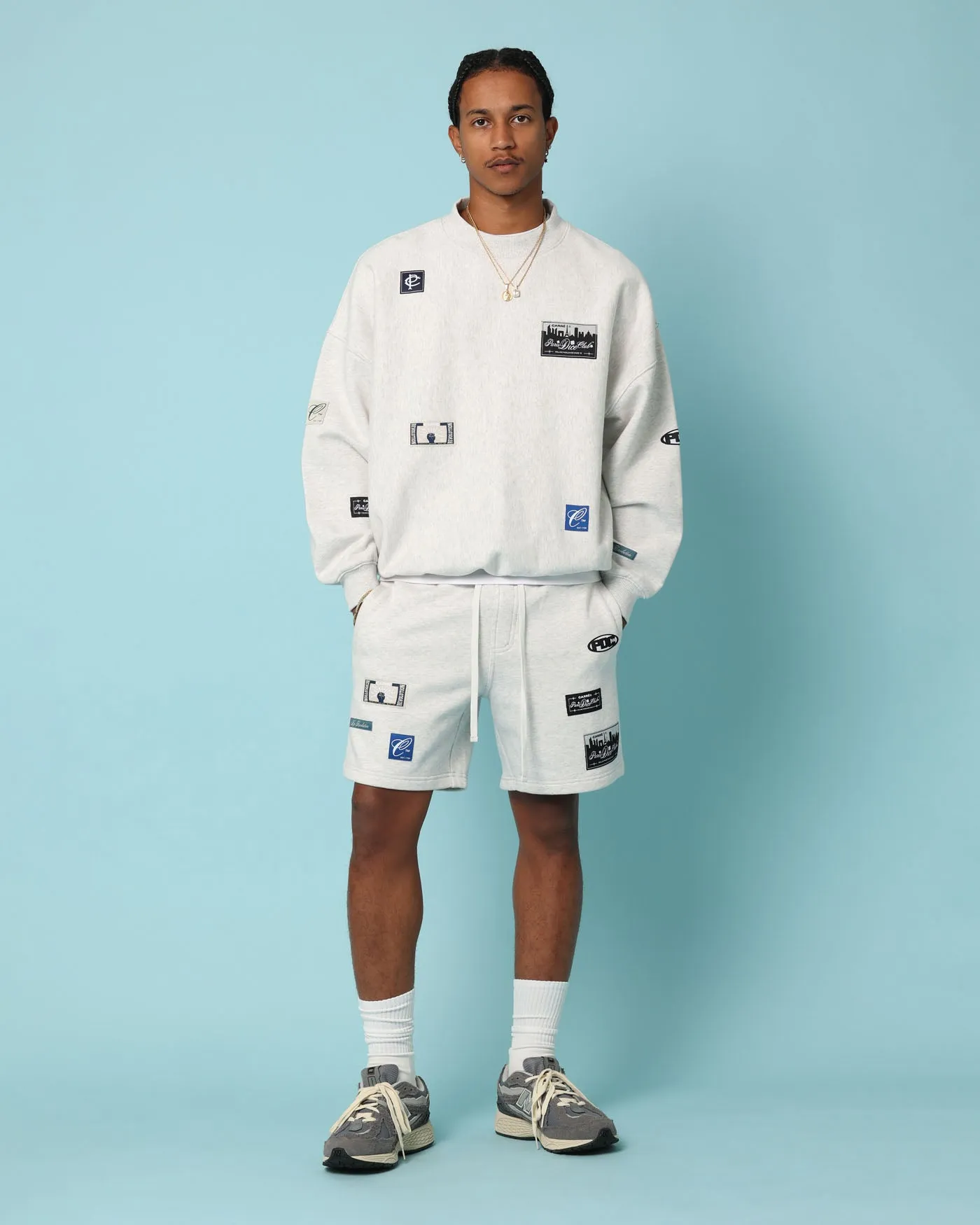 Carré Patchwork Sweat Shorts Grey Marle sold by Culture Kings product image thumbnail 2