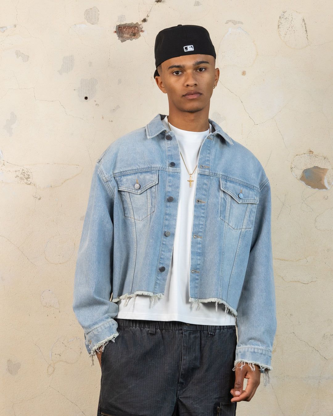 404 Riptide Cropped Jacket Blue Wash sold by Culture Kings