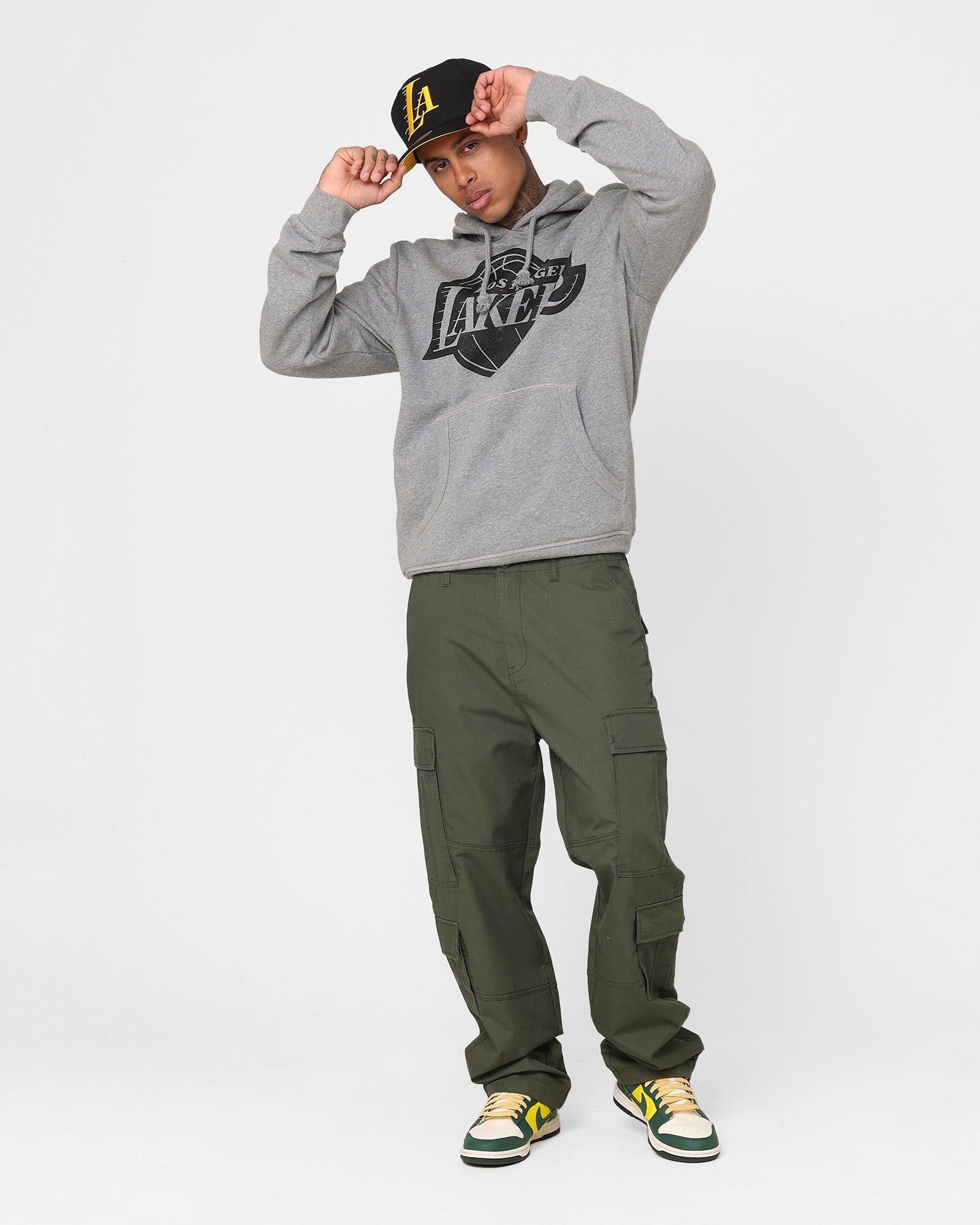 Mitchell & Ness Los Angeles Lakers XL Logo Hoodie Light Grey Marle sold by Culture Kings product image thumbnail 2
