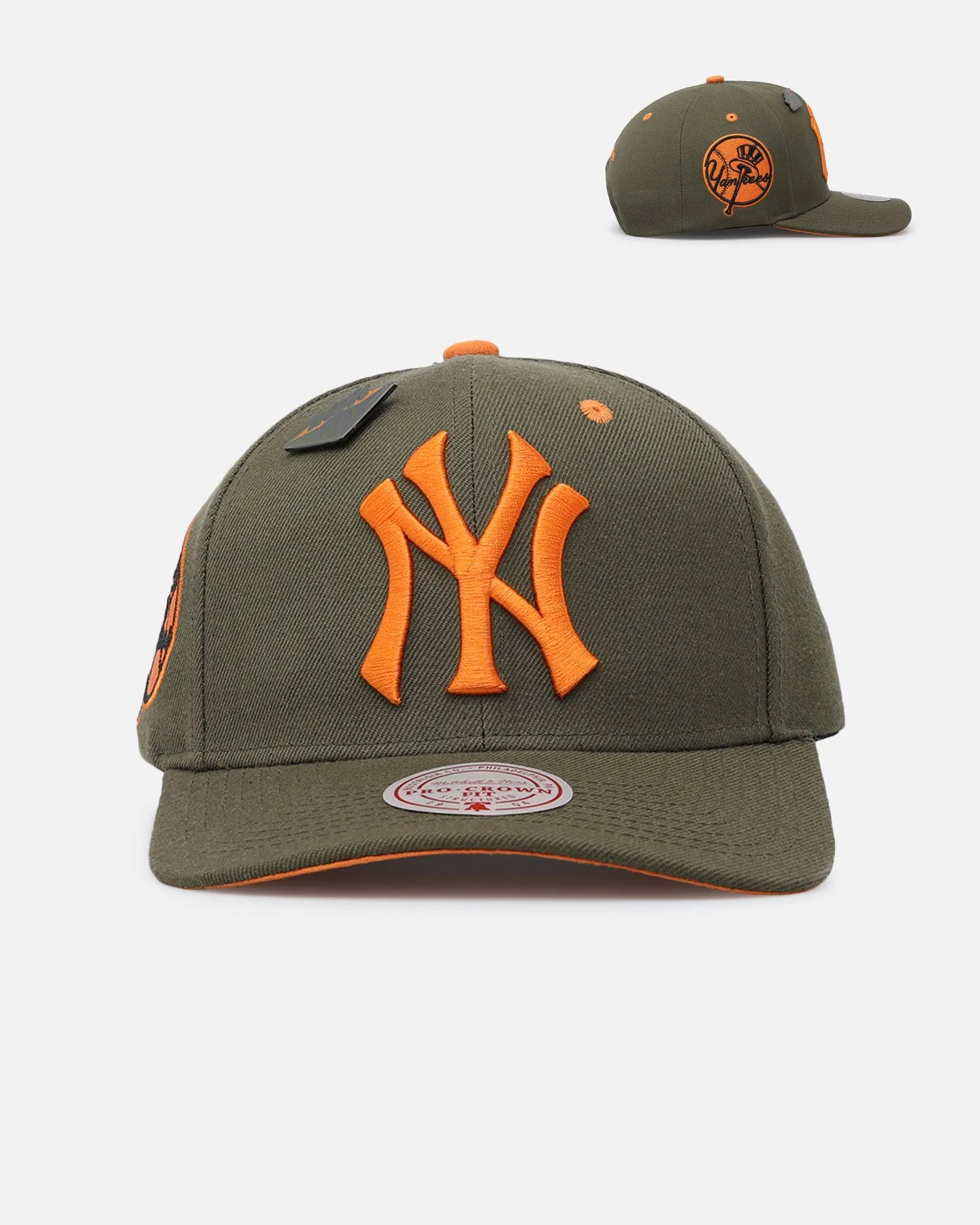 Mitchell & Ness New York Yankees 'Harmony of Hues' Pro Crown Snapback Olive/Orange sold by Culture Kings