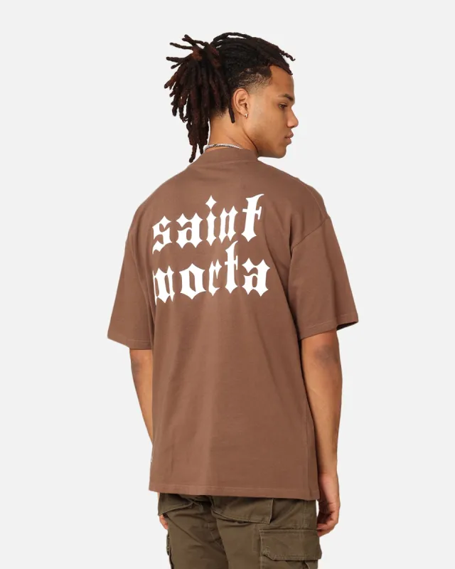 Saint Morta Corrupted Mock Neck T-Shirt Brown sold by Culture Kings