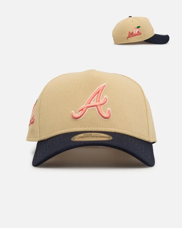 New Era Atlanta Braves 'Summer Injection' 9FORTY A-Frame Sidepatch Snapback Tan sold by Culture Kings