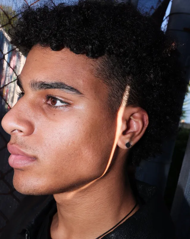 NXS Square Cut Earring Iced Black sold by Culture Kings