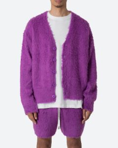 MNML Fuzzy Cardigan Sweater Purple sold by Culture Kings