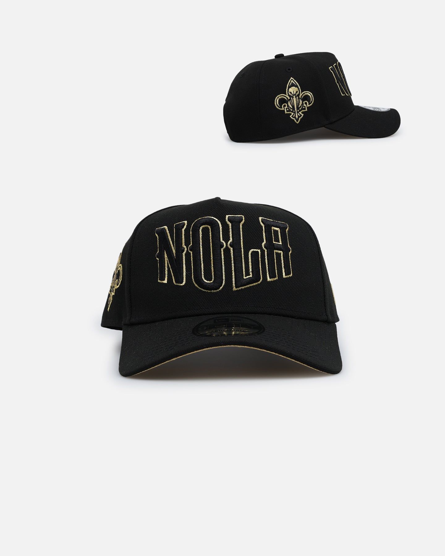 New Era New Orleans Pelicans 'NBA Gold Links' 9FORTY A-Frame Snapback Black/Gold sold by Culture Kings