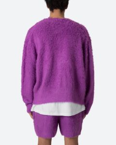 MNML Fuzzy Cardigan Sweater Purple sold by Culture Kings