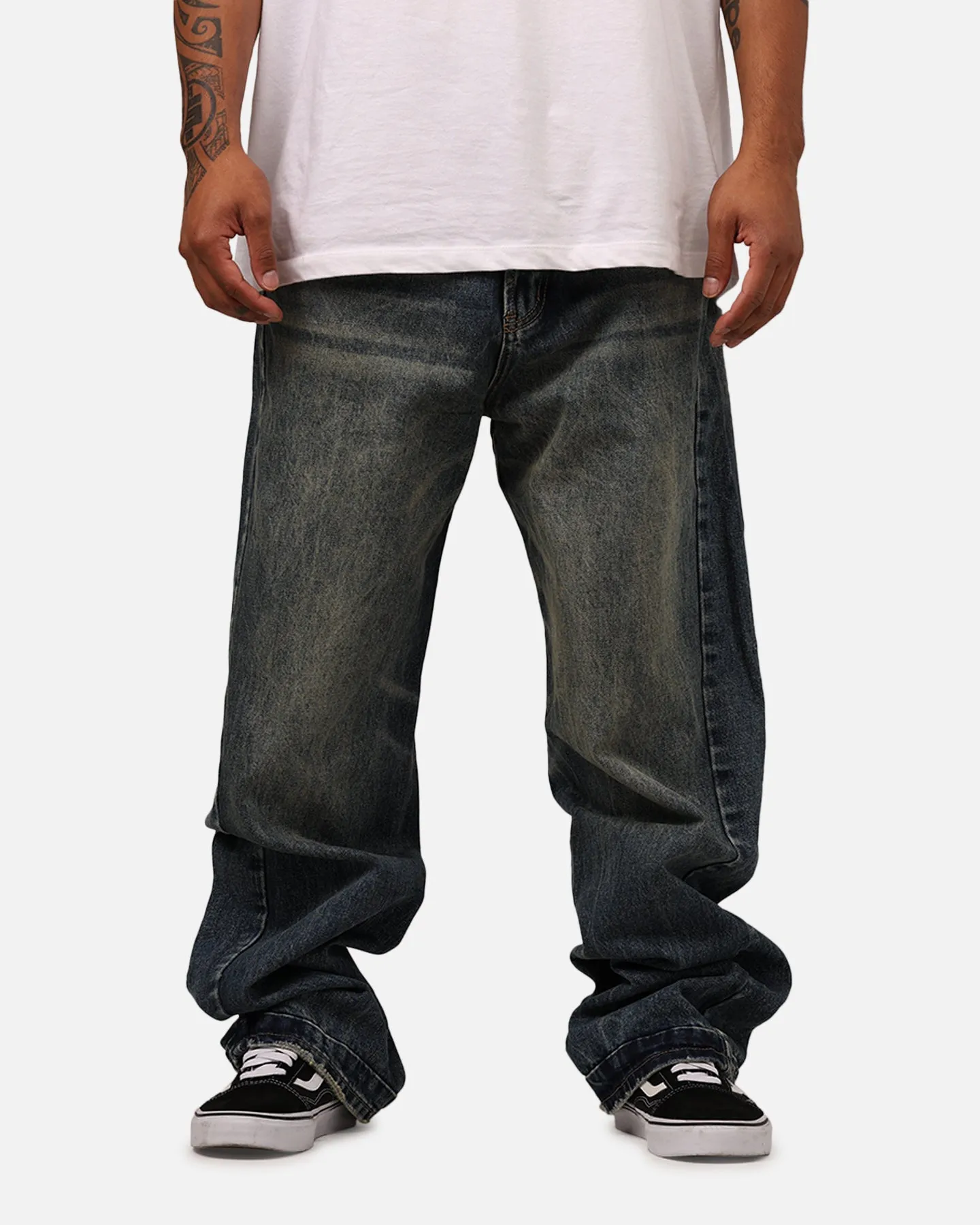 MNML Ultra Baggy Washed Up Denim Jeans Blue sold by Culture Kings