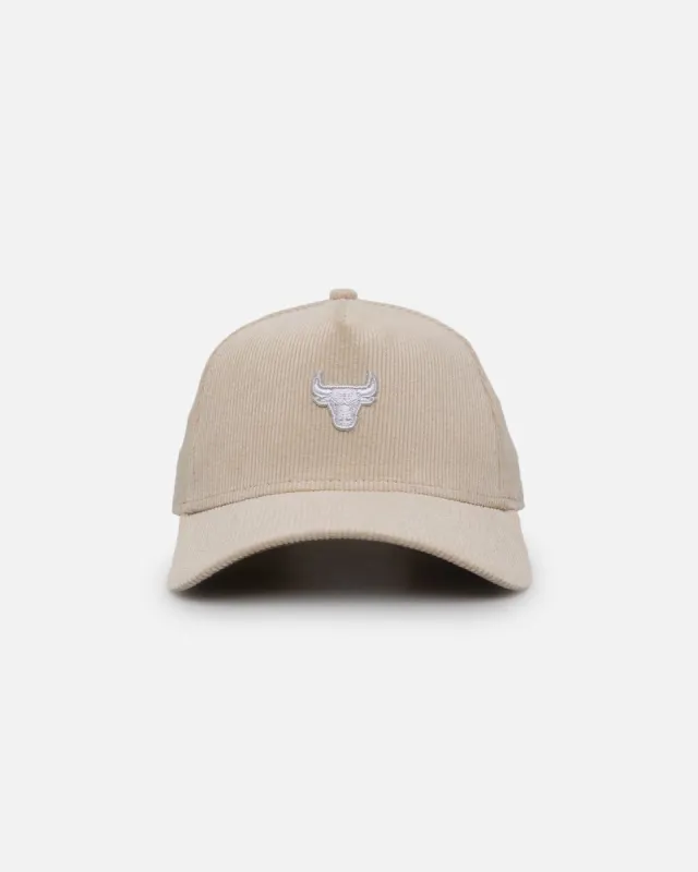New Era Chicago Bulls 'Micro Cord Cream' 9FORTY A-Frame Snapback Cream/White sold by Culture Kings