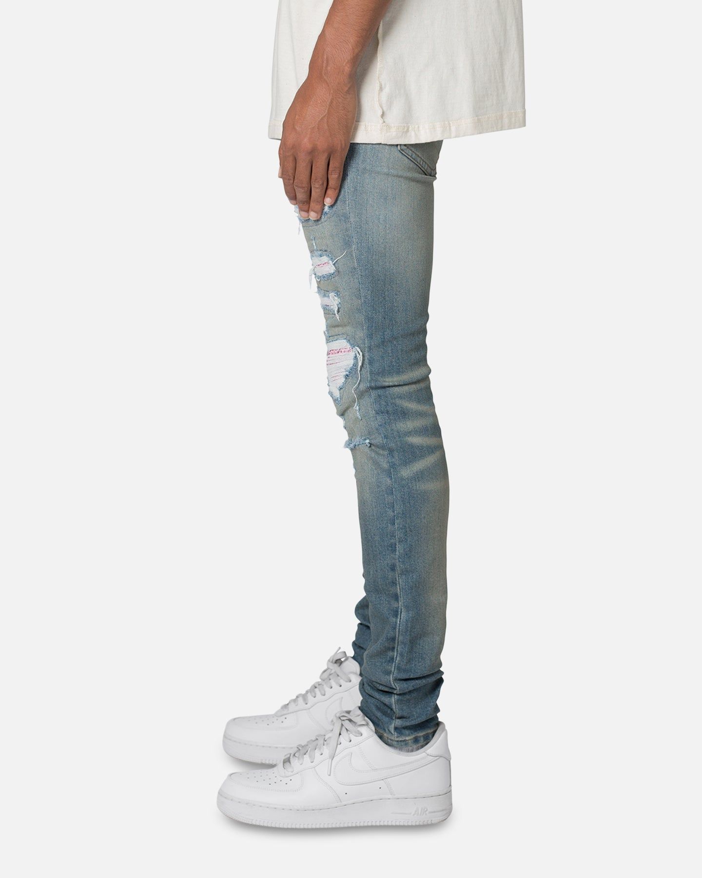 MNML X555 Crystal Skinny Denim Jeans Blue/Pink sold by Culture Kings product image thumbnail 3