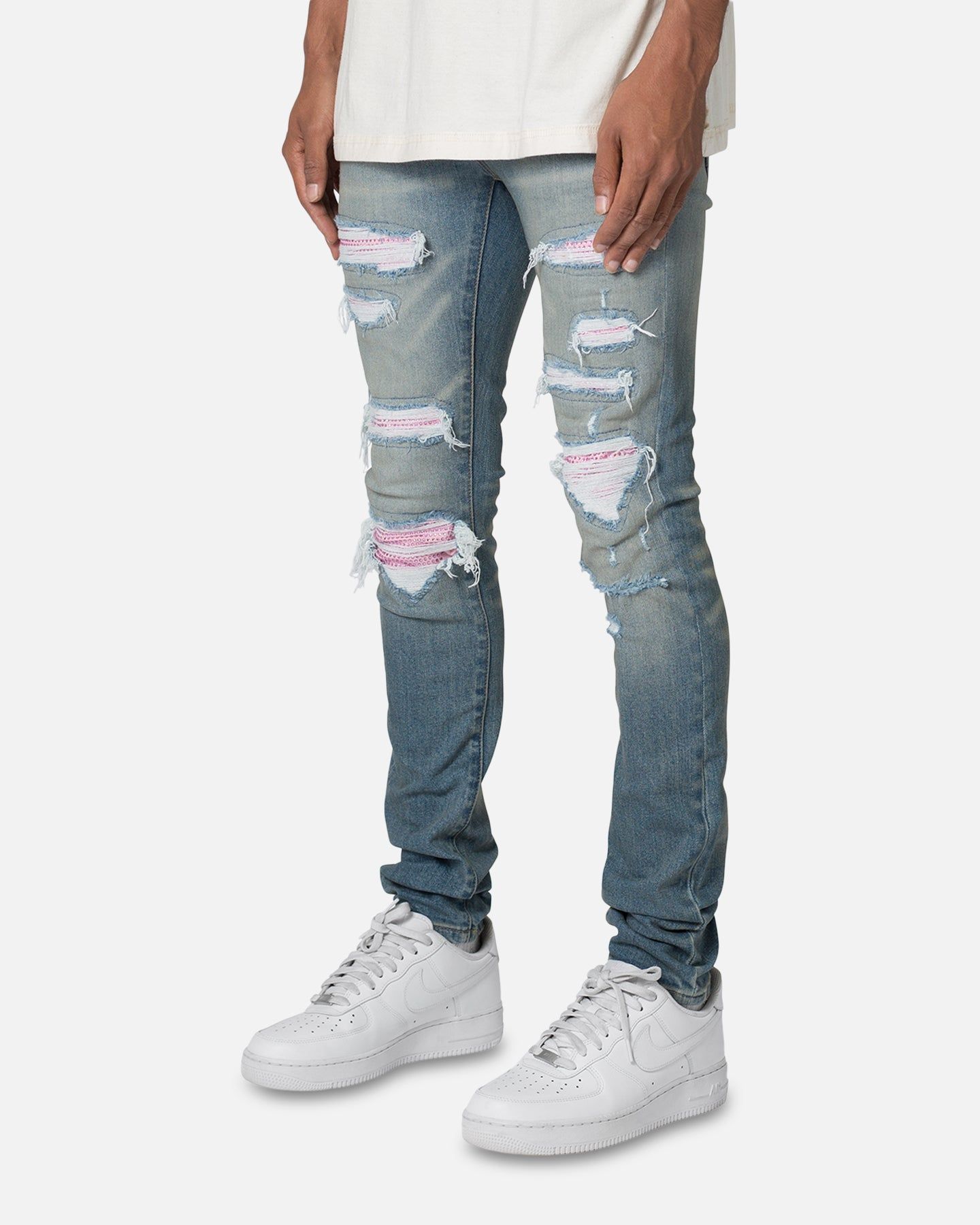 MNML X555 Crystal Skinny Denim Jeans Blue/Pink sold by Culture Kings product image thumbnail 2